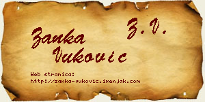 Žanka Vuković vizit kartica